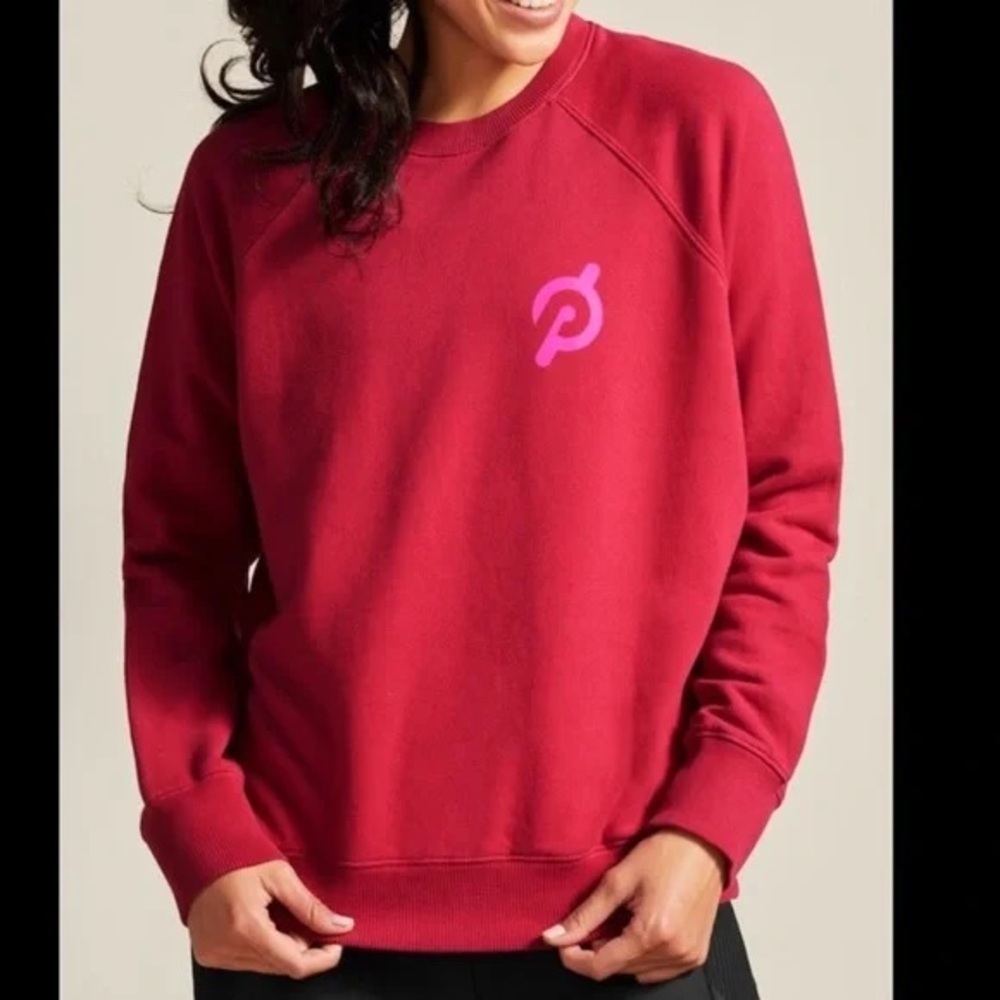 Spiritual Gangster x Peloton Hot Pink Pullover Crewneck Sweatshirt Womens Size M